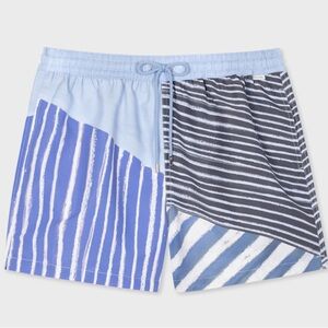 NWT PAUL SMITH MEN STRIPE SWIM SHORTS L